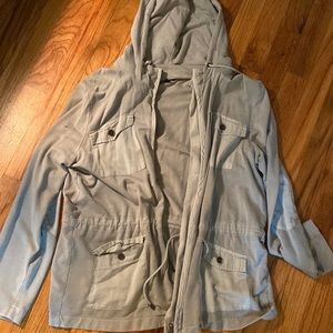 Zip up with strings that tighten the waist area.